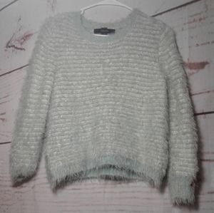 Women's sz S crew neck fuzzy soft sleeve shirt